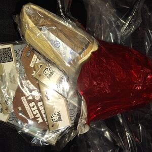 Elegant Red and Tan Heels